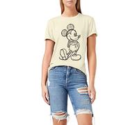 Disney Camiseta diseño de Mickey Mouse Sketch para Mujer, Color Blanco Natural, Talla 14 UK