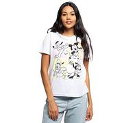 Disney Camiseta Estampada Mickey & Friends 90s para Mujer, Color Blanco, Talla L