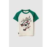 DISNEY, Camiseta Infantil De Mezcla De Algodón Multicolor Con Estampado De Mickey Mouse, Niño, Blanco/verde, Talla: 4-5