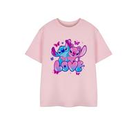 Disney Camiseta Lilo & Stitch Girls | A los niños Les Encanta la Camiseta gráfica de Manga Corta en Rosa | Linda Ropa de Personaje de Dibujos Animados Angel Alien | Cómoda algodón para niños