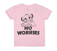 Disney Camiseta Lion King No Worries para niñas, Rosa Claro, de 9 a 10 años, Reino Unido