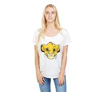 Disney Camiseta Lion King Simba para Mujer, Blanca (White What), Talla 14 UK