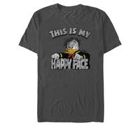 Disney Camiseta para Hombre con Cara de Pato Donald, Gris-Carbón, Medium