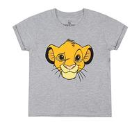 Disney Camiseta Rey león Simba para niñas, Gris Jaspeado, 7-8 años