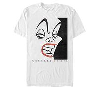 Disney Camiseta Villains Cruella Cover, Blanco, XL para Hombre