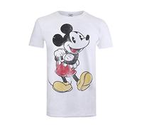 Disney Vintage Mickey Camiseta, Blanco, S para Hombre