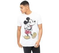 Disney Camiseta Vintage Mickey para Hombre, Blanca, Talla XL, Reino Unido