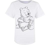 Disney Camiseta Winnie The Pooh Sketch para Mujer, Blanca, Talla 14, Reino Unido