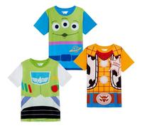Disney Camisetas para niños, Toy Story, para niñas, niños, Buzz Woody Alien, 3 piezas, multicolor, 4-5 Jahre