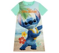 Disney Camison Niñas, Camisones para Niña Manga Courta De Lilo Y Stitch, Camisón para Niñas, Pijama Niña De Stitch, Verde 9-10 años
