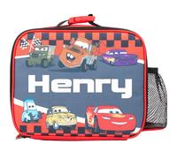 Disney Cars - Bolsa de almuerzo personalizada para niños, bolsa aislada para niños y niñas, personalización de nombre, color rojo
