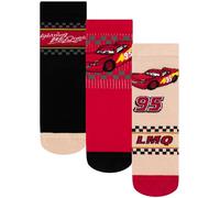 Disney Cars Calcetines Niño, Rayo McQueen, Pack de 3 Calcetines de Algodón para Niños, Socks Tobilleros 20-23