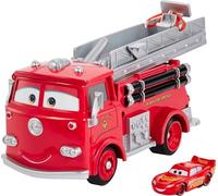 Disney Cars Camión Transportador de Coches de Juguete Rojo Acribacias con Agua (Mattel GPH80)