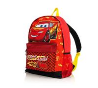 Disney Cars Lightning McQueen Mochila para niños - Mochila escolar para niños con bolsillo frontal y malla lateral - Bolsa de viaje de vuelta a la escuela