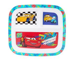 Disney Cars Lightning McQueen - Plato dividido, vajilla infantil de polipropileno con personajes Dinoco, diseño de 3 compartimentos