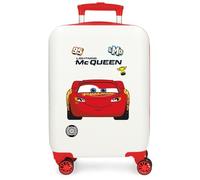 Disney Cars Mcqueen Maleta Cabina, Maleta Infantil, Fabricada en ABS, un Material Resistente y Ligero, Cuatro Ruedas Dobles, Cierre combinación de Joumma Bags