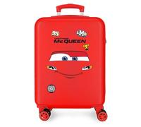 Disney Cars Mcqueen Maleta Cabina, Maleta Infantil, Fabricada en ABS, un Material Resistente y Ligero, Cuatro Ruedas Dobles, Cierre combinación de Joumma Bags