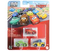 Disney Cars Mini Racers - Paquete de 3: Lightning McQueen, Vitoline #24 Brick Yardley, Dexter Hoover