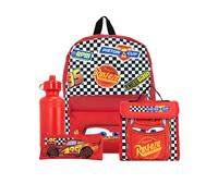 Disney Cars Mochila Set 4 Piece | Lightning McQueen mochila estuche botella de agua y bolsa de almuerzo | Mochilas para nios para la escuela y las a