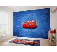Disney Cars Mural Papel Tapiz Lightning McQueen Azul 368x254cm