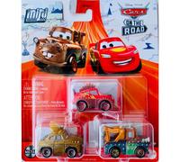 Disney Cars On The Road Mini Racers Road Warriors paquete de 3 con Rumbler Lightning McQueen Rumbler Mater y Chieftess