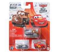 Disney Cars On The Road Mini Racers Salt Flats - Paquete de 3 con Super Speed Mater Rayo McQueen y Datz Jammin