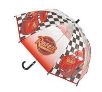 ARTESANÍA CERDÁ – Paraguas niño – Cars Rayo McQueen transparente – 45cm, rojo, licencia Disney