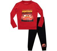 Disney Cars Pijama | Pijama Rayo Mcqueen Niño | Pijamas para niños Manga Larga | Ajuste Ceñido Rojo 5-6 Años