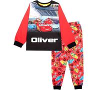 Disney Cars Pijamas Personalizado Niños Pijama Regalo para Niños Rayo McQueen PJ Set, rojo, 4-5 años
