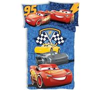 Disney Cars 'Suivre Les Stares' Juego de funda nórdica Junior de 100 x 135 cm con funda de almohada de 40 x 60 cm, 100% algodón | Juego de cama Flash McQueen para niños pequeños