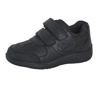 Disney Cars - Zapatos escolares para niños Lightning McQueen, color negro, resistentes a los arañazos, correas de cierre fáciles de tocar, Black, 25 EU