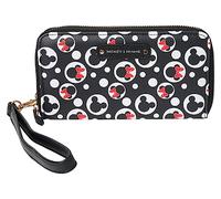 Disney - Cartera con correa para Mickey Minnie Mouse, diseño de Winnie Pooh, con cremallera, piel sintética, Mickey Minnie Negro, Mickey Minnie, color negro, Mickey Minnie Negro