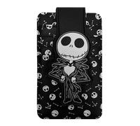 Disney Cartera para tarjetas Minnie Mickey Stitch Eeyore Skellington para mujer, delgada y compacta, Jack Skellington Negro, Casual