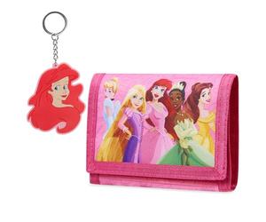 Disney Carteras Infantiles Conjunto Cartera Niña y Llavero Monedero Stitch Frozen Regalos Originales para Niñas (Rosa Princesas)