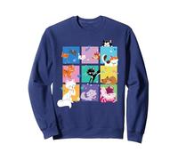 Disney Cats Figaro and Friends Stylized Animated Pets Sudadera, Unisex para adultos, Azul Marino, M