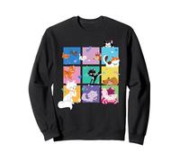 Disney Cats Figaro and Friends Stylized Animated Pets Sudadera, Unisex para adultos, Negro, S