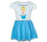 Disney Cenicienta - Vestido de verano para niña con tul con purpurina y lunares - Vestido de fiesta para niños (104-134) de algodón y poliéster, carbón, 116
