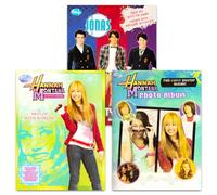 Disney Channel Stars - Juego de actividades para colorear y actividades, paquete de 3 piezas con libros de actividades de Hannah Montana y Jonas Brothers con páginas para colorear, carteles, más |