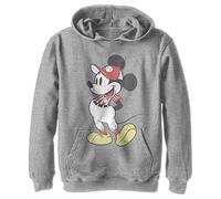 Disney Characters Baseball Season Mickey Boy's Hooded Jersey Fleece Athletic Heather, S, Brezo Atlética, S