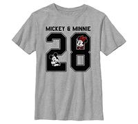 Disney Characters Mickey Minnie Collegiate Boy's Crew tee, Athletic Heather, XS, Athletic Heather, XS