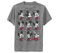 Disney Characters Mickey Mood Boy's Performance Tee, Charcoal Heather, Large