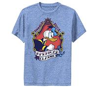 Disney Characters Sailor Donald Flash Boy's Performance Tee, Royal Blue Heather, Large