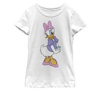 Disney Characters Traditional Daisy Girl'S Solid Crew tee, Blanco, X-Small, Weiß, XS