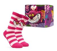 Disney Cheshire Cat Calcetines Pantuflas Mujer Adolescente, Vellón Esponjoso Calcetines Antideslizante 3D Personaje, Regalos Mujeres (Rosa Caliente Cheshire Cat)