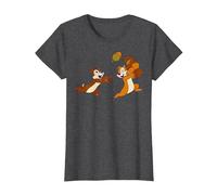 Disney Chip 'N Dale Acorn Chase Camiseta, Mujer, Jaspeado Oscuro, XS