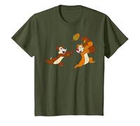 Disney Chip 'N Dale Acorn Chase Camiseta, Niños, Verde Oliva, 8 años