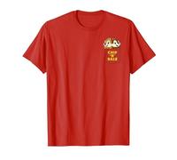 Disney Chip 'N Dale Faux Pocket Camiseta, Hombre, Rojo, L