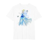 Disney Cinderella Birds & Castle Watercolor Art Camiseta, Hombre tallas grandes, Blanco, 2X Alto