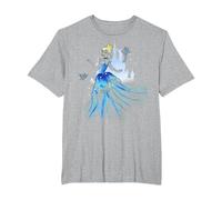 Disney Cinderella Birds & Castle Watercolor Art Camiseta, Hombre tallas grandes, Gris Jaspeado, 2X Alto