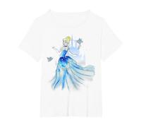 Disney Cinderella Birds & Castle Watercolor Art Camiseta, Mujer tallas grandes, Blanco, 1XL Grande